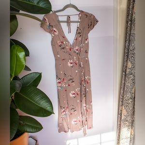 Band of Gypsies | Floral Faux Wrap Midi Dress